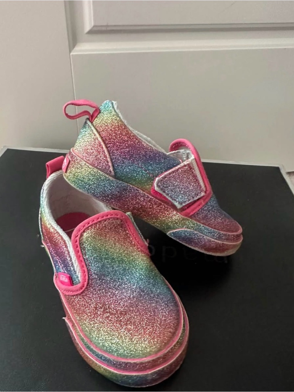 Vans Glitter Rainbow Slip-On Sneakers- 5 T